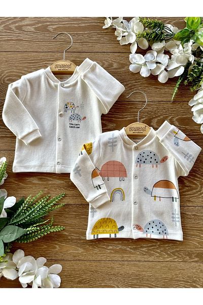 PATSAN 2-Piece Baby Top Cardigan Set Colorful Turtles