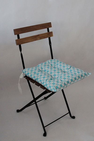 ADARYA HOME Scaun decorativ cu pălărie pătrată albastră 40x40