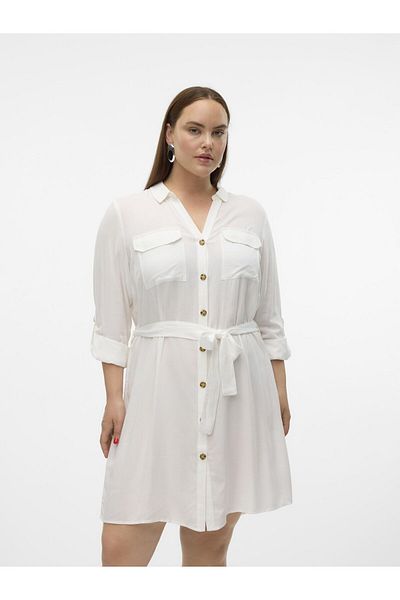 Veromoda Curve Hemdblusenkleid VMBUMPY L/S SHIRT DRESS WVN CURVE NOOS