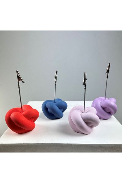 Melouro Knot Note Holder Set of 4 (grey Blue-coral-pink-lilac)
