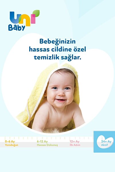 Uni Baby Aktif Sensitive Islak Mendil 90 Lı X 12 Adet