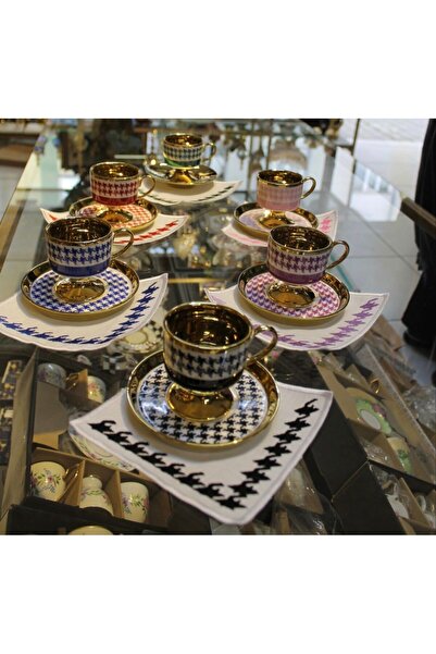 Kübra Nakış Tasarım Houndstooth Embroidered Napkin
