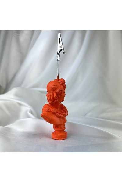 Melouro Orange Apollo Sculpture Note Holder, Photo Holder