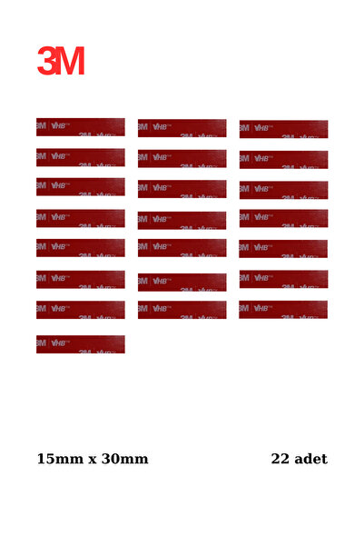 3M 15x30x1mm Yedek Güçlü Çift Taraflı Vhb Bant Die Cut Kesim (22 ADET)