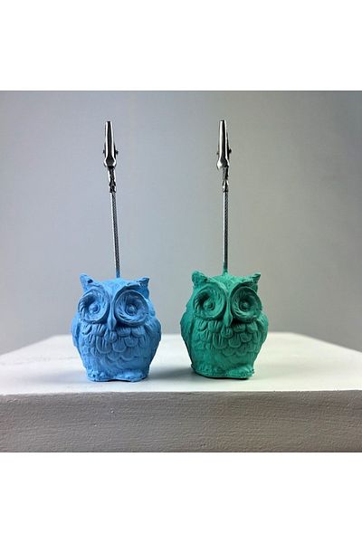 Melouro Owl Note Holder Set of 2 (ice Green - Light Blue)