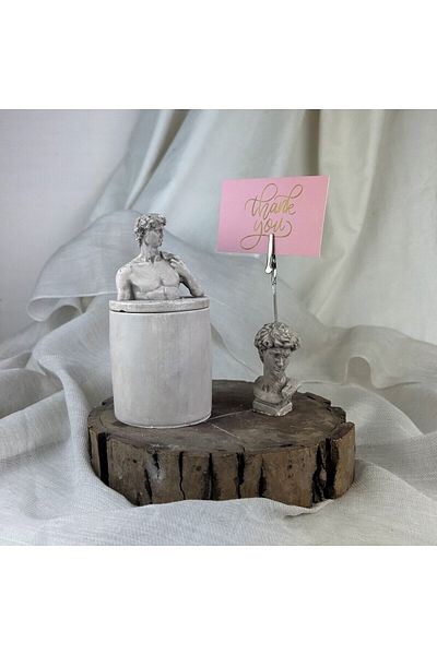Melouro Mink Antique David Box with Lid and Note Holder Set of 2 Decorative