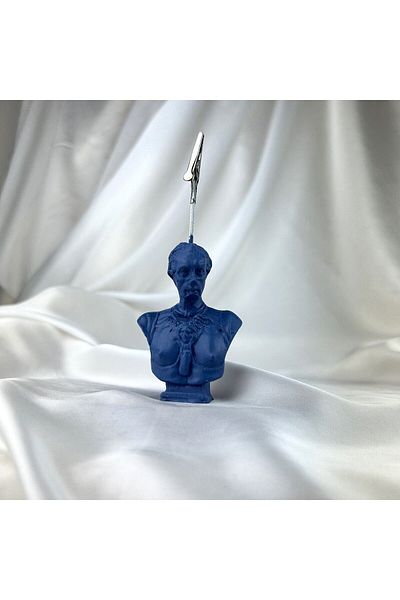 Melouro Gray Blue Caesar Sculpture Note Holder, Photo Holder