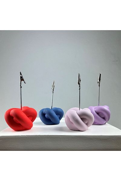 Melouro Knot Note Holder Set of 4 (grey Blue-coral-pink-lilac)