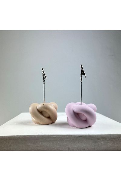Melouro Knot Note Holder Set of 2 (Cream - Pink)