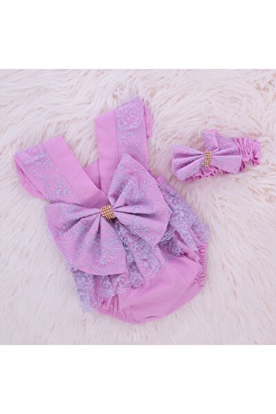 Bebemekan Bebek Tulum Dantelli ve Fiyonklu Lila