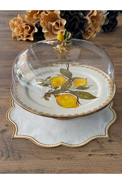 Meri Ev Gereçleri وعاء كيك بأرجل مطلية بالليمون