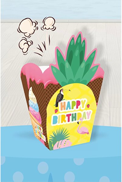 neşeli günlerim Cutie de popcorn cu tematică de vară (porumb) 8 buc