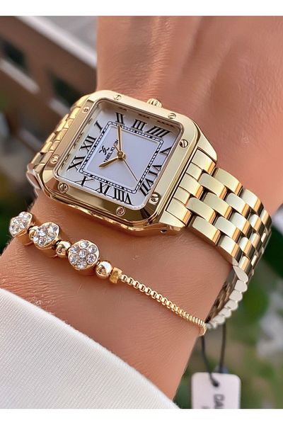 Daniel Klein Gold Color Waterproof Women's Wristwatch - Bracelet