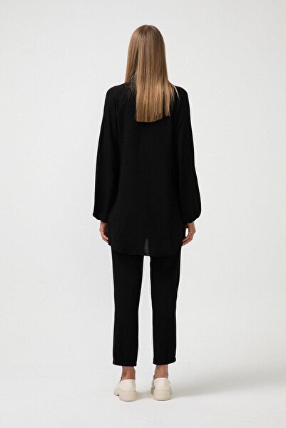 Touché Privé Draped Tunic with Contrast Garnish