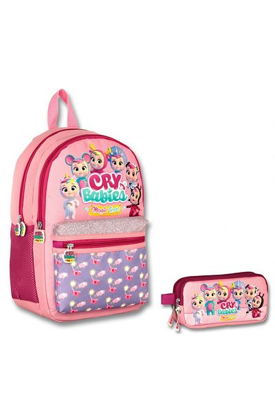 ÜMİT ÇANTA Fantasy Cry Babies - Glittery Primary School School Backpack and Pen Holder Set for Girls