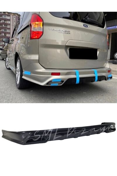 SML Dizayn Ford Tourneo Courier Arka Ek-difüzör (PLASTİK) Boyasız Courier Ark...