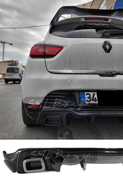SML Dizayn Renault Clio 4 Rs Arka Ek-difüzör Egzoz Görünümlü (PLASTİK) Clio 4 Rs Arka-difizör-bodykit-ek
