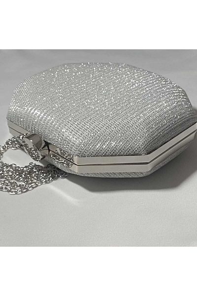 Şarra Gossi Geantă de seară - rochie de seară argintie și argintie
