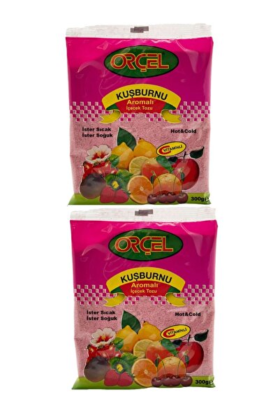 ORÇEL Kuşburnu Aromalı Içecek Tozu Oralet Çay 300gr.x 2 Adet
