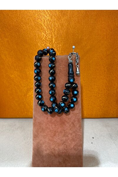 Firuze Gümüş Oltu İşlemeli Tespih