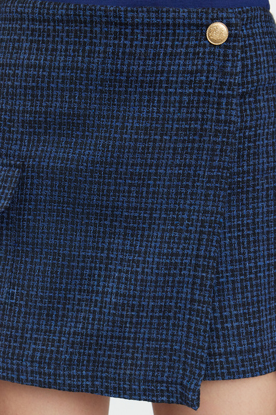 Trendyol Collection Kék szőtt rövidnadrág szoknya gombbal és zsebrészlettel - TWOAW24SR00037