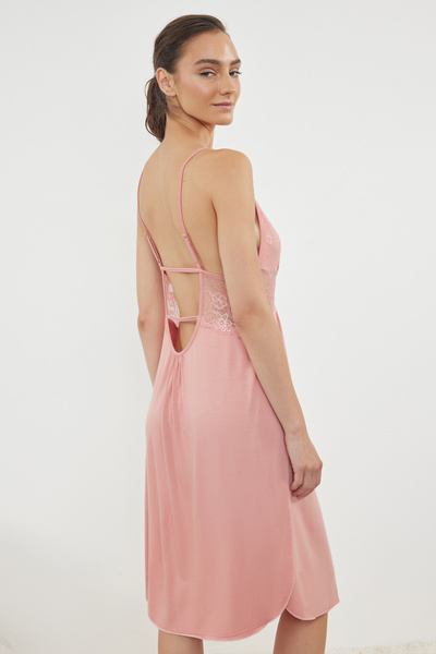 Trendyol Collection Powder Lace Nightgown with Rope Straps - Back and Slit Detail Thmaw22Gc0086