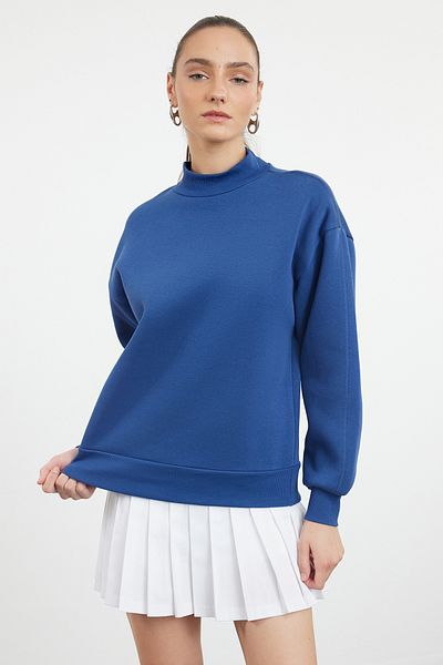 Trendyol Collection Indigó állógallér polár kényelmes szabású pulóver - TWOAW20SW0584