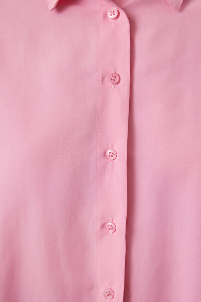 Trendyol Collection Sötét rózsaszín pamut szőtt ing - laza szabású TWOAW20GO0107
