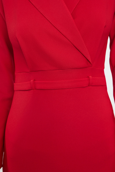 Trendyol Collection Piros kabátgalléros mini szőtt ruha TWOAW23EL00360