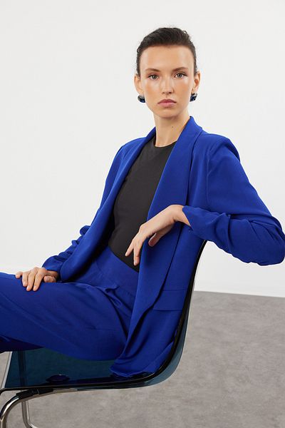 Trendyol Collection Blue Blazer Jacket and Woven Trousers Set - Twoaw25Au00116