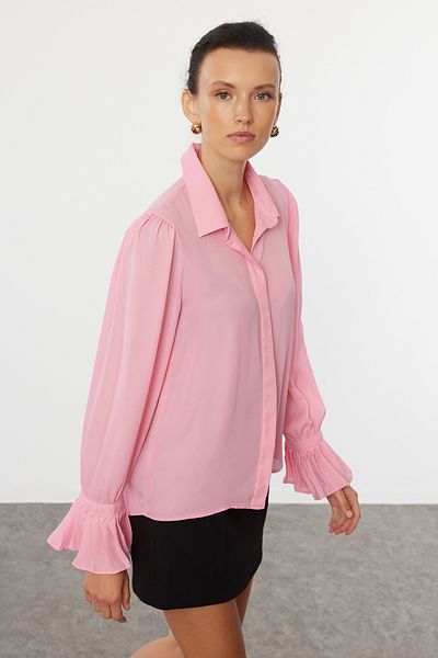 Trendyol Collection Spanish Sleeve Pink Woven Shirt - TWOAW22GO0487