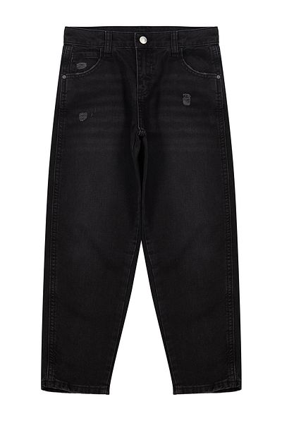 Trendyol Collection TKDSS24PL00005 Model Pantaloni negri drepti din denim