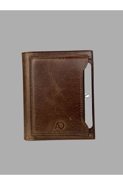 Ahıska Deri Мъжки портфейл с джоб за карти Ahıska Crazy Leather 1726