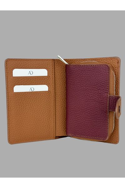 Ahıska Deri Дамски кожен портфейл Ahiska с отделение за монети, цветен, 60042