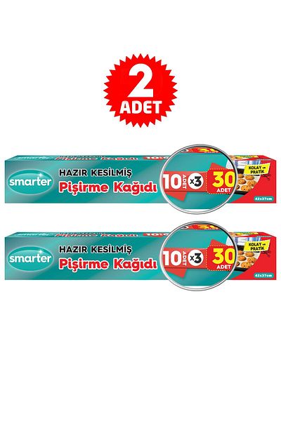 SMARTER 60 Pieces of Oily Baking Paper Ready Cut 2 Packs (30 Pieces X 2)