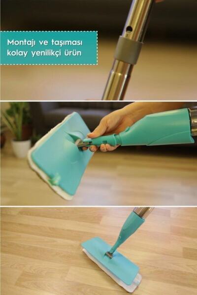 SMARTER Shıny Sprey Mop Yedekli (BEYAZ) Mop Paspas Temizlik Seti