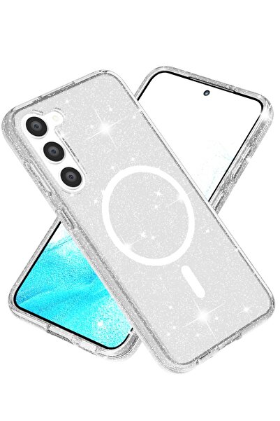 Hatreds Samsung Galaxy S23 Uyumlu Renkli MagneticSafe Parlayan Simli A+ Kalit...