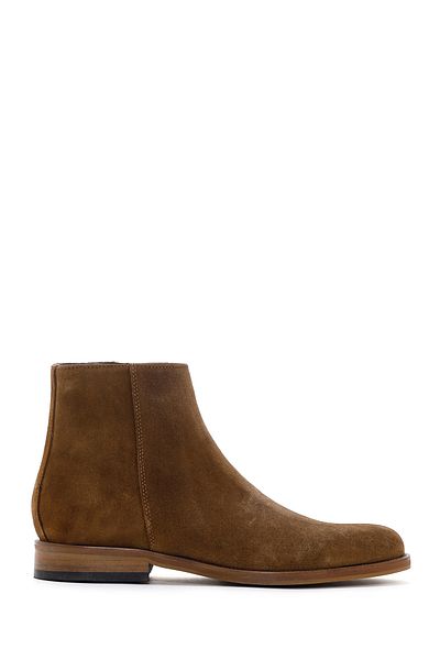 Derimod Men's Suede Leather Zippered Boots - Tan 23wfd630010