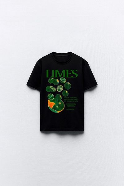 The Champ Clothing Tricou negru de damă cu model de lămâie - Limes Written