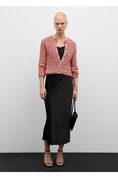 MANGO Woman Lureks Openwork Knit Cardigan