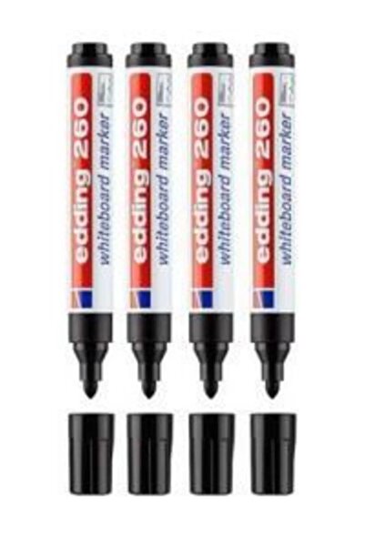 Edding Beyaz Yazı Tahtası Kalemi 4 Adet 260 Siyah