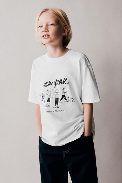 The Champ Clothing Детска тениска с щампа Manhattan Written Activity - бяла - New York Any Day