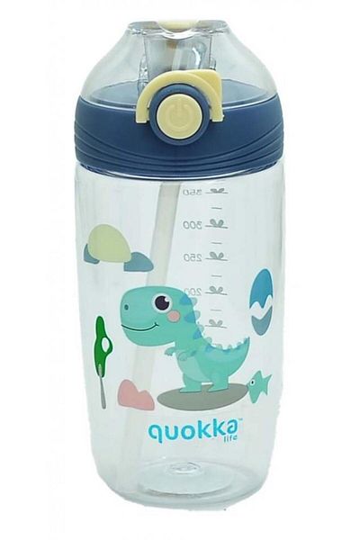 Taros Quokka Life 450 ml Dark Blue Water Bottle with Straw - 6984