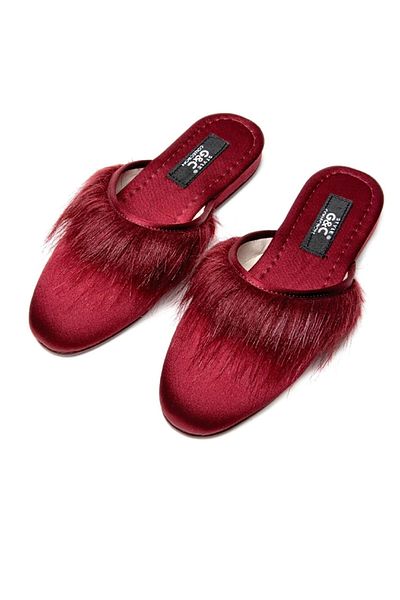 Freshness G&C 245 Model Furry Closed Front Slippers