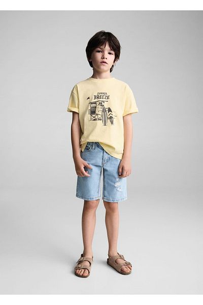 MANGO Kids Gemustertes Baumwoll-T-Shirt