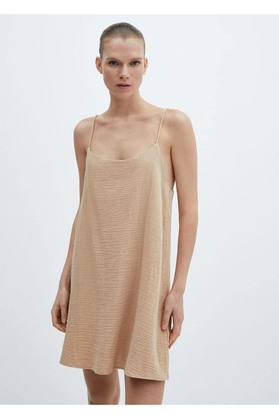 MANGO Woman Nachthemd aus Baumwoll-Tüll