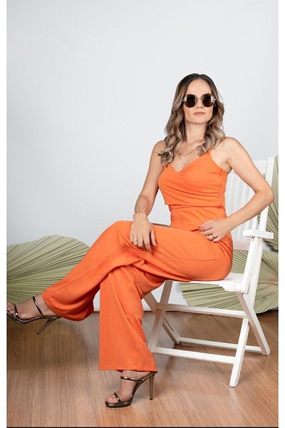 Garamak Women's Orange Jumpsuit