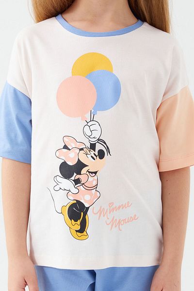 Minnie Mouse Set de pijamale crem cu maneca scurta pentru fete
