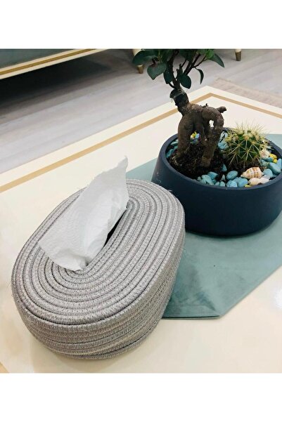 ModaCardin Jute and Wicker Napkin Holder Box - Organizer Tableware Organizer