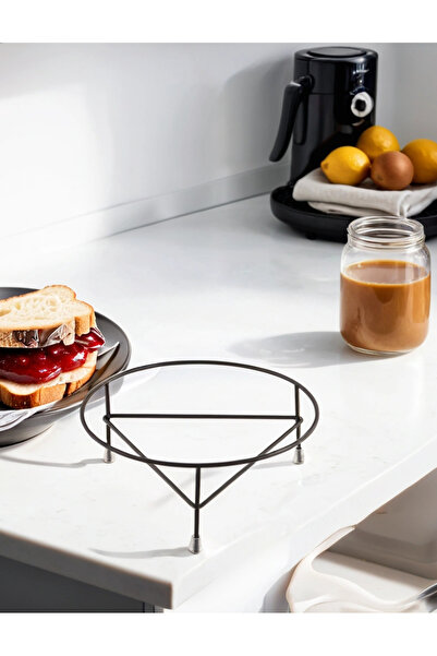 Rivelsa Home Metal Siyah Servis, Sunumluk Servis Tabak Yükseltici Stand